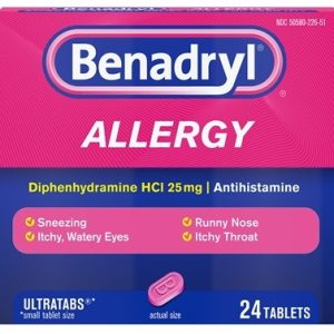 Benadryl Allergy Ultratab Tablets, 25mg, 24/Box
