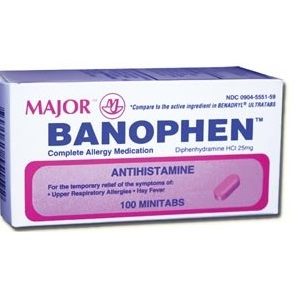 Banophen, Generic Benadryl Tablets